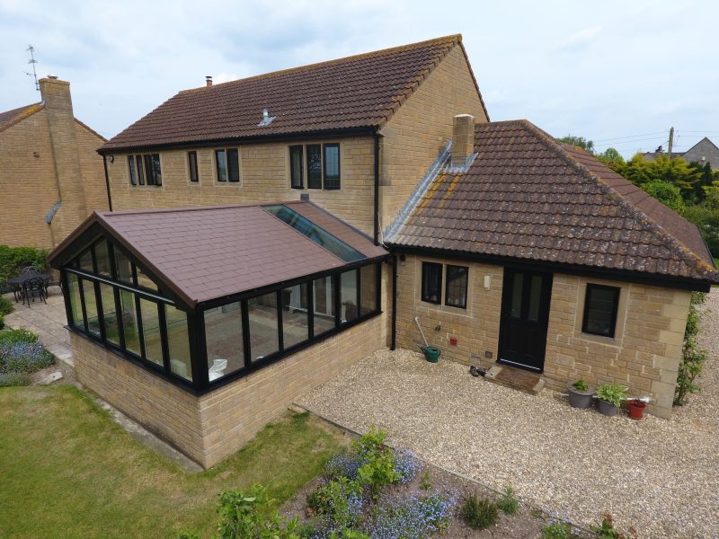 gable conservatory with tiled conservatory roof