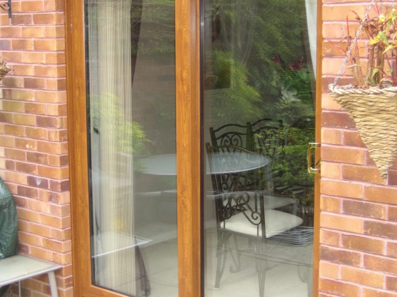 wood patio door