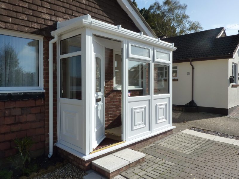 white decorative porch