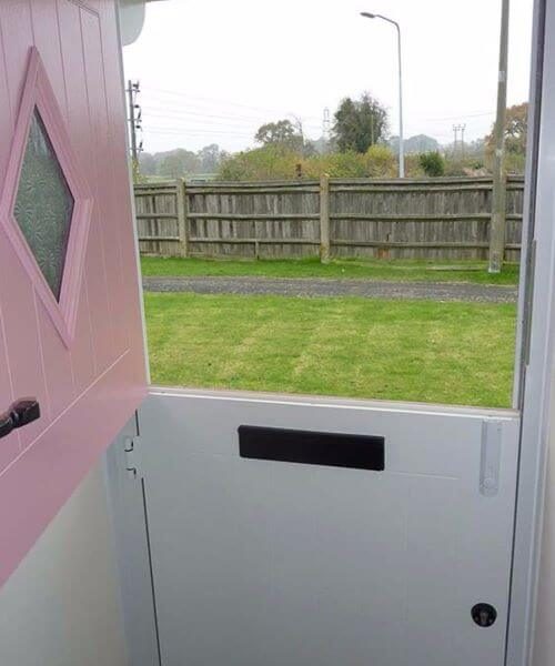 dual colourway pink and white stable door