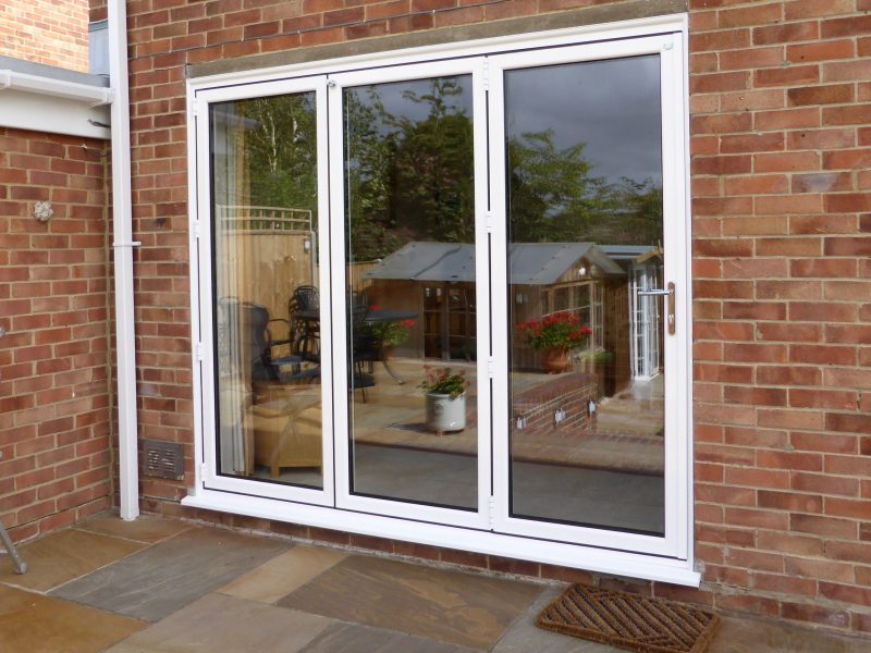 white bi fold doors closed